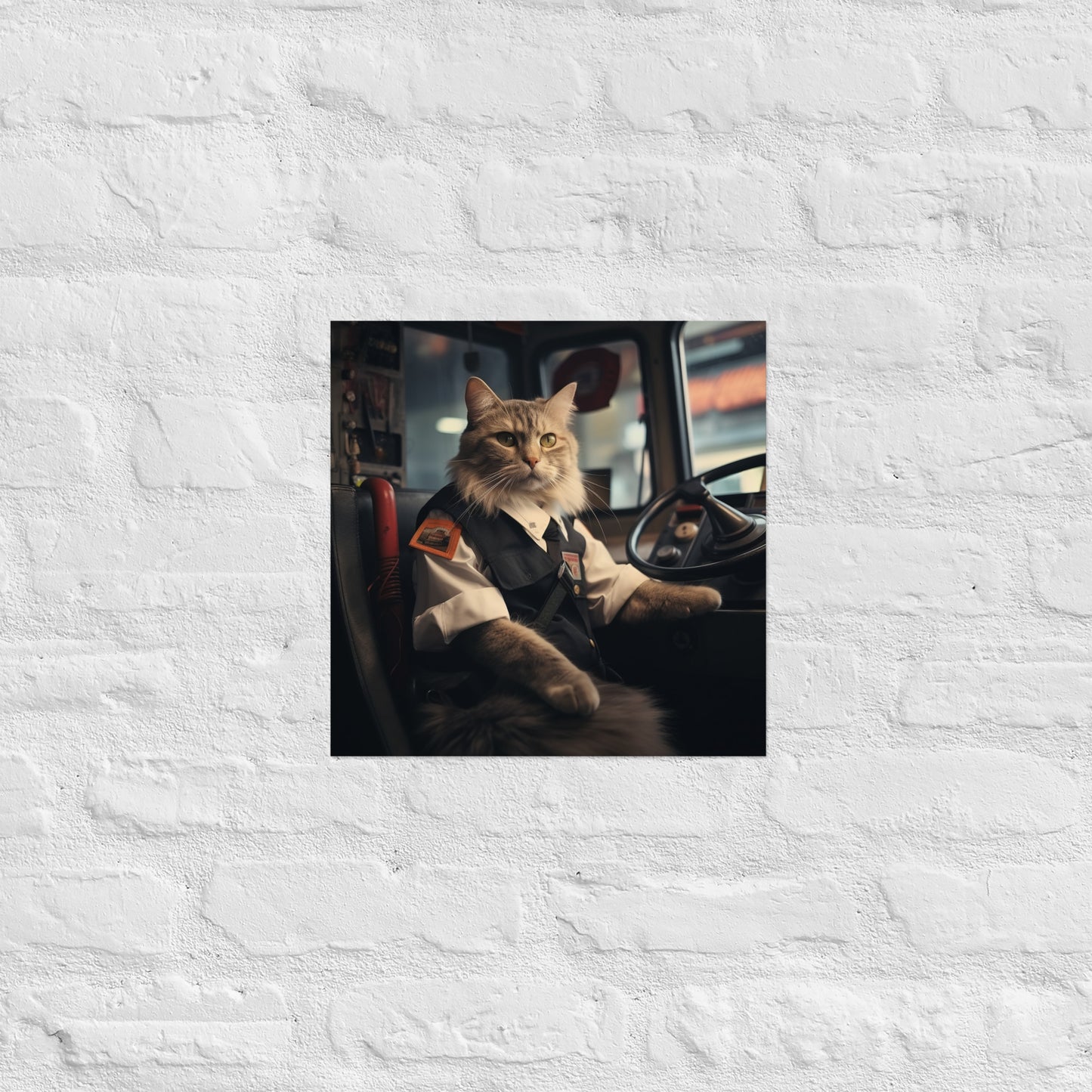 Domestic Shorthair Bus Driver Poster