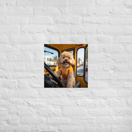 Poodle Bus Driver Poster