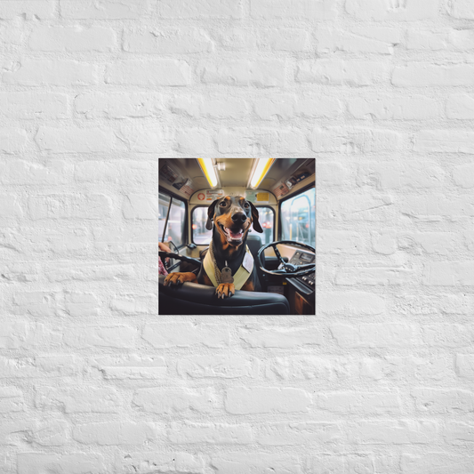 Dachshund Bus Driver Poster