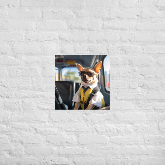 Chihuahua Bus Driver Poster