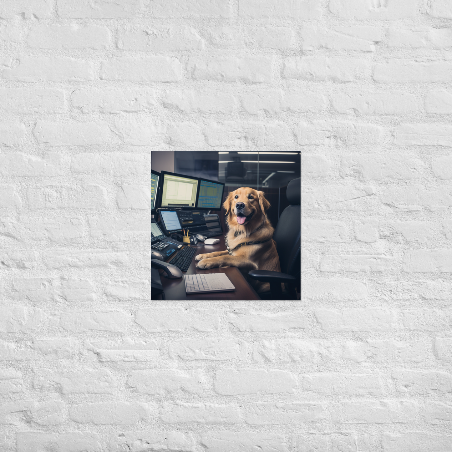 Golden Retriever Stock Trader Poster