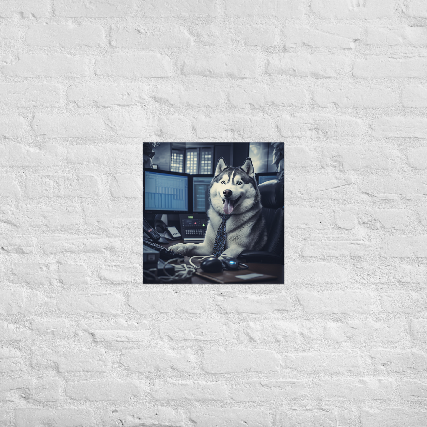 Siberian Husky Stock Trader Poster