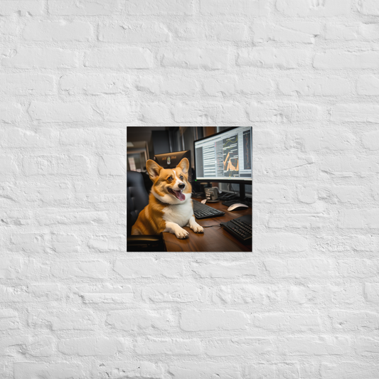 Pembroke Welsh Corgi Stock Trader Poster