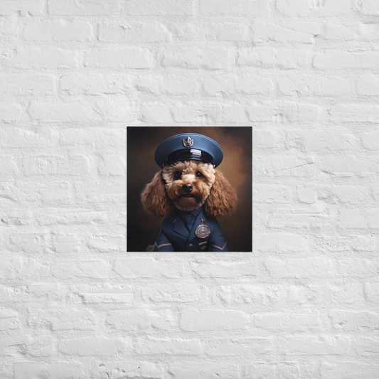 Poodle Air Force Officer Poster