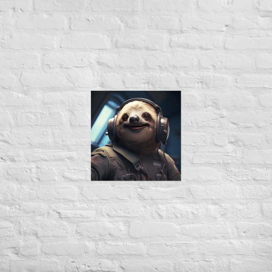 Sloth Air Force Officer Poster