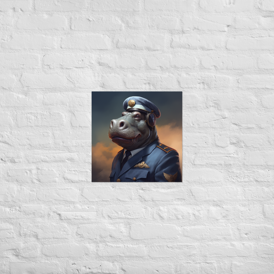 Hippo Air Force Officer Poster