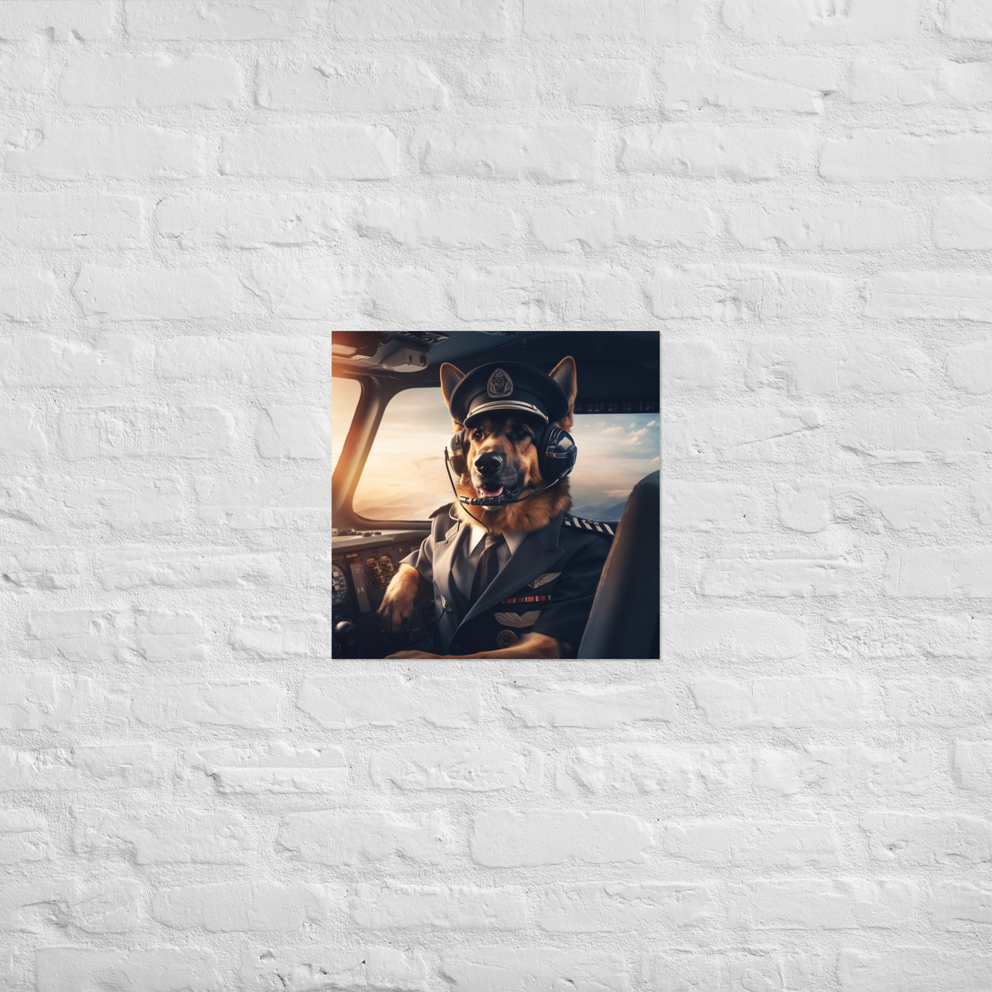 German Shepherd Airline Pilot Poster