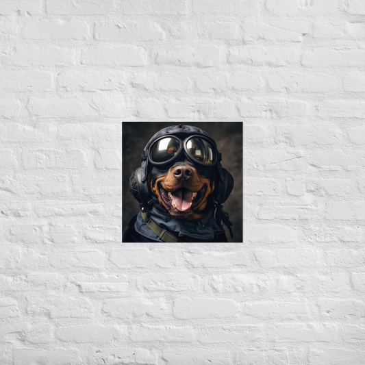 Rottweiler Airline Pilot Poster