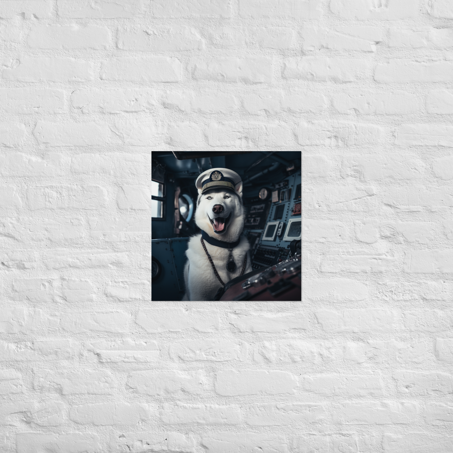 Siberian Husky Airline Pilot Poster