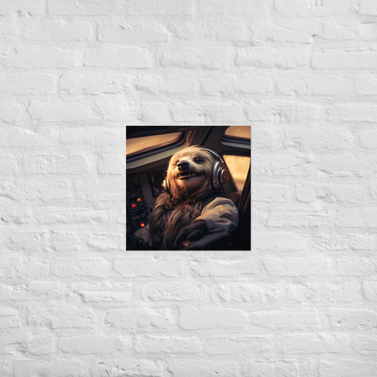Sloth Airline Pilot Poster