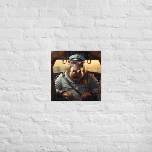Hippo Airline Pilot Poster