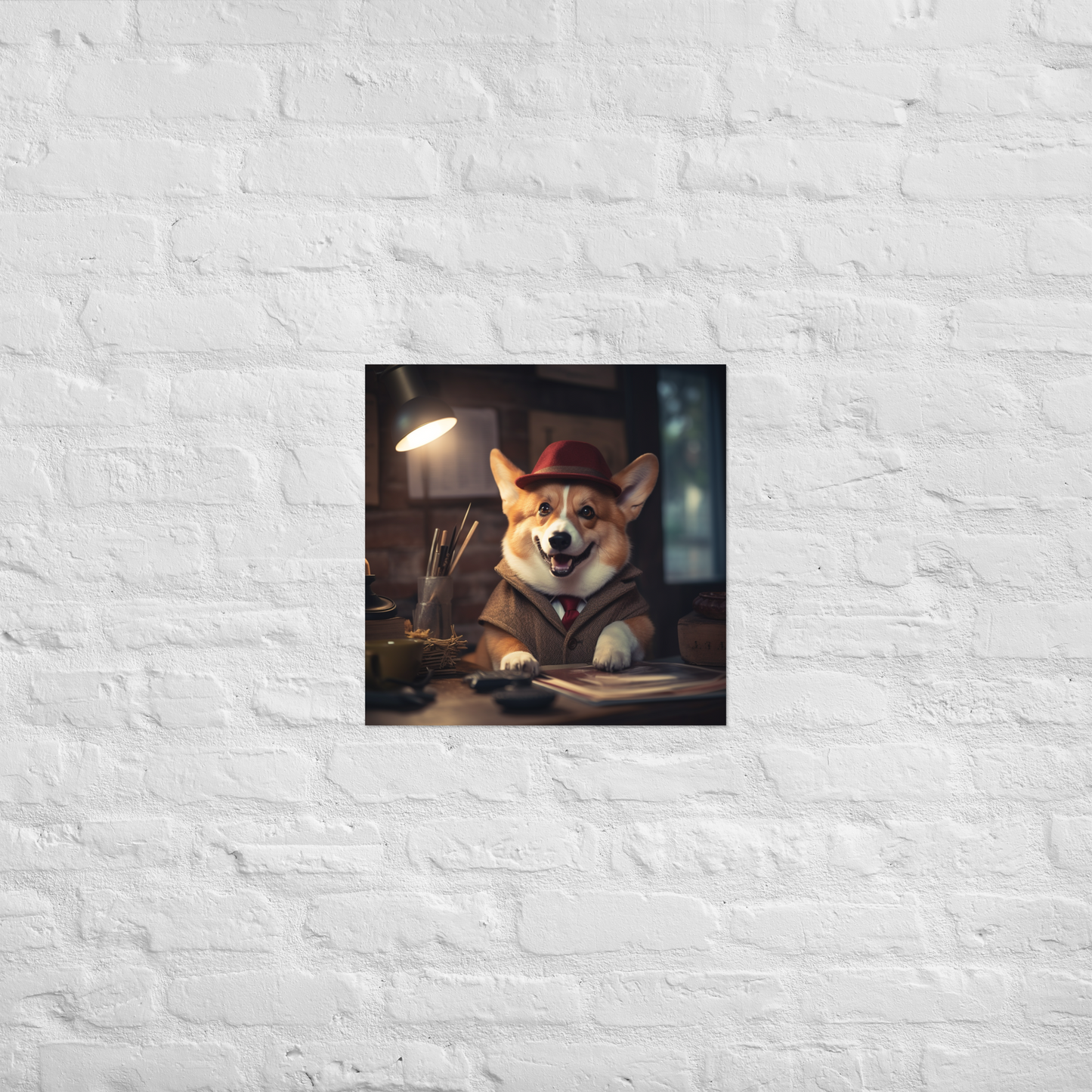 Pembroke Welsh Corgi Detective Poster