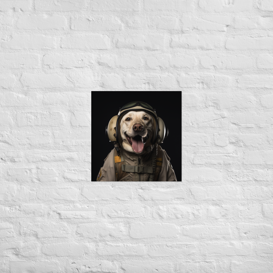 Labrador Retriever Military Person Poster