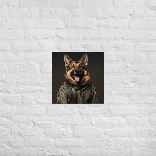 German Shepherd Military Person Poster