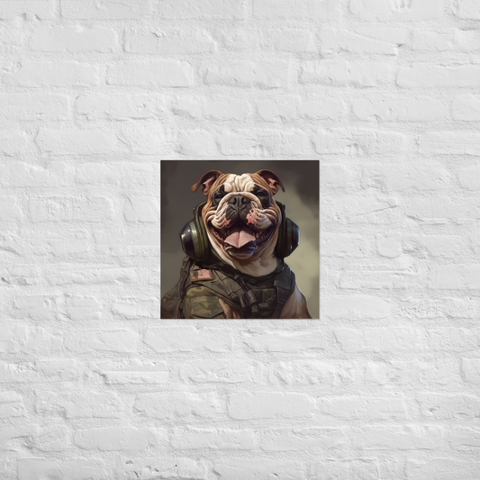 Bulldog Military Person Poster