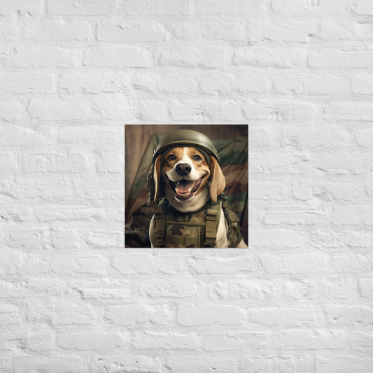Beagle Military Person Poster