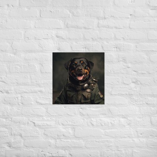 Rottweiler Military Person Poster