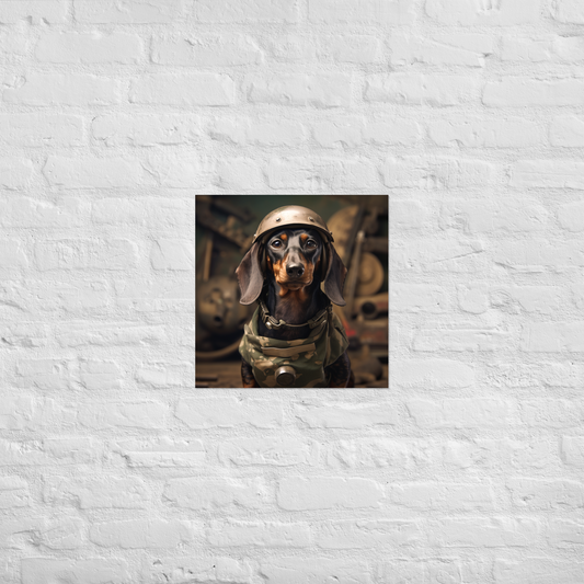 Dachshund Military Person Poster