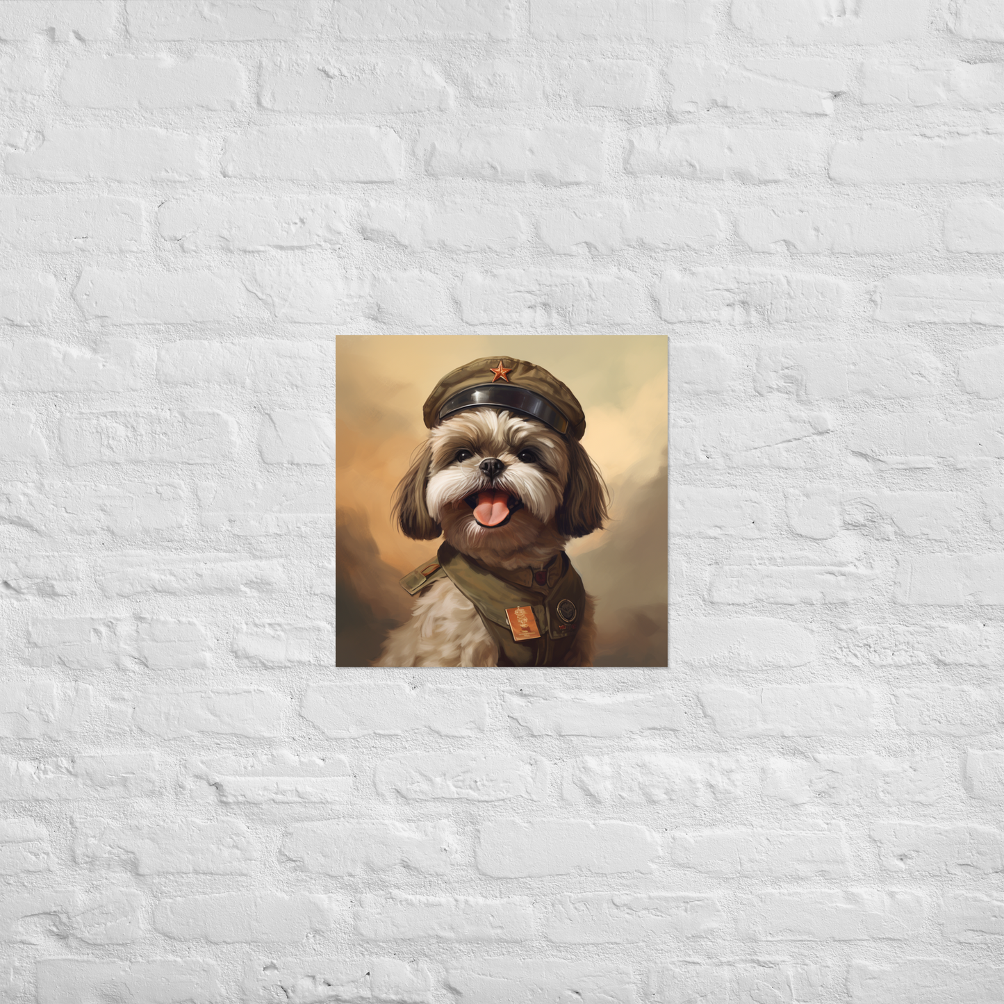 Shih Tzu Military Person Poster