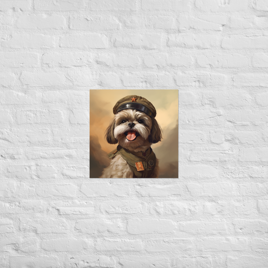 Shih Tzu Military Person Poster