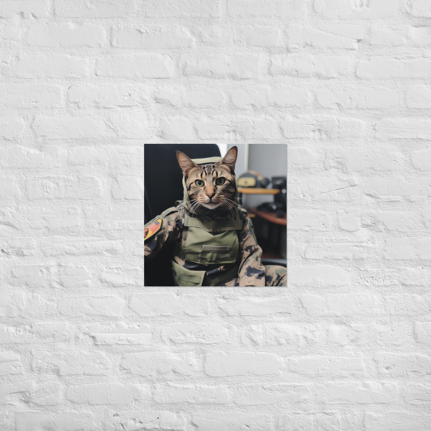 Domestic Shorthair Military Person Poster