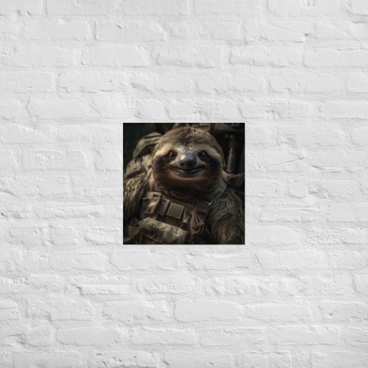 Sloth Military Person Poster