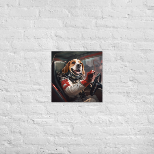 Beagle F1 Car Driver Poster