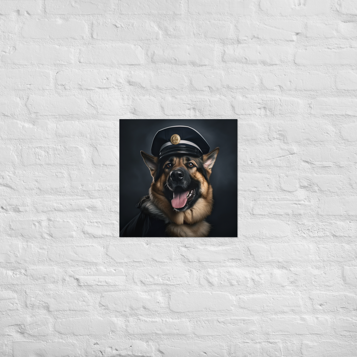 German Shepherd Police Officer Poster