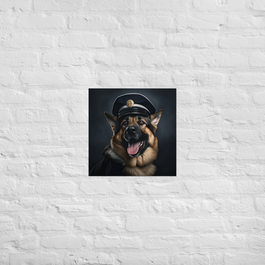 German Shepherd Police Officer Poster