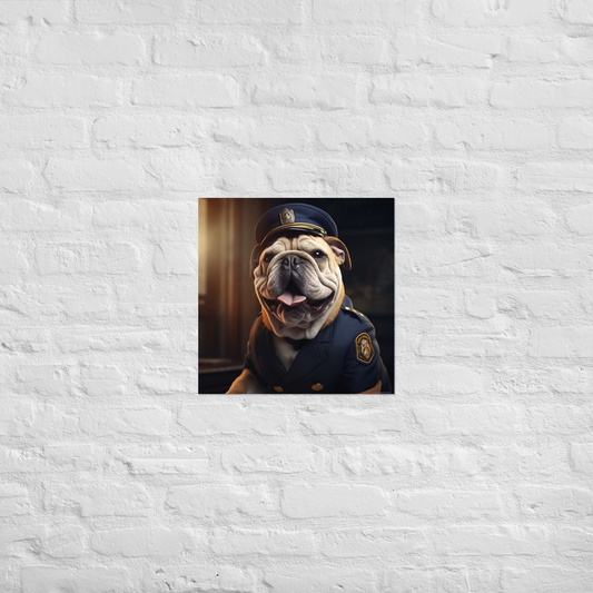 Bulldog Police Officer Poster