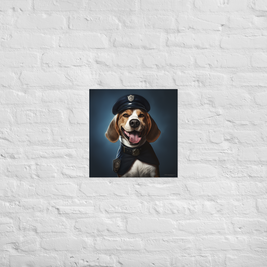 Beagle Police Officer Poster