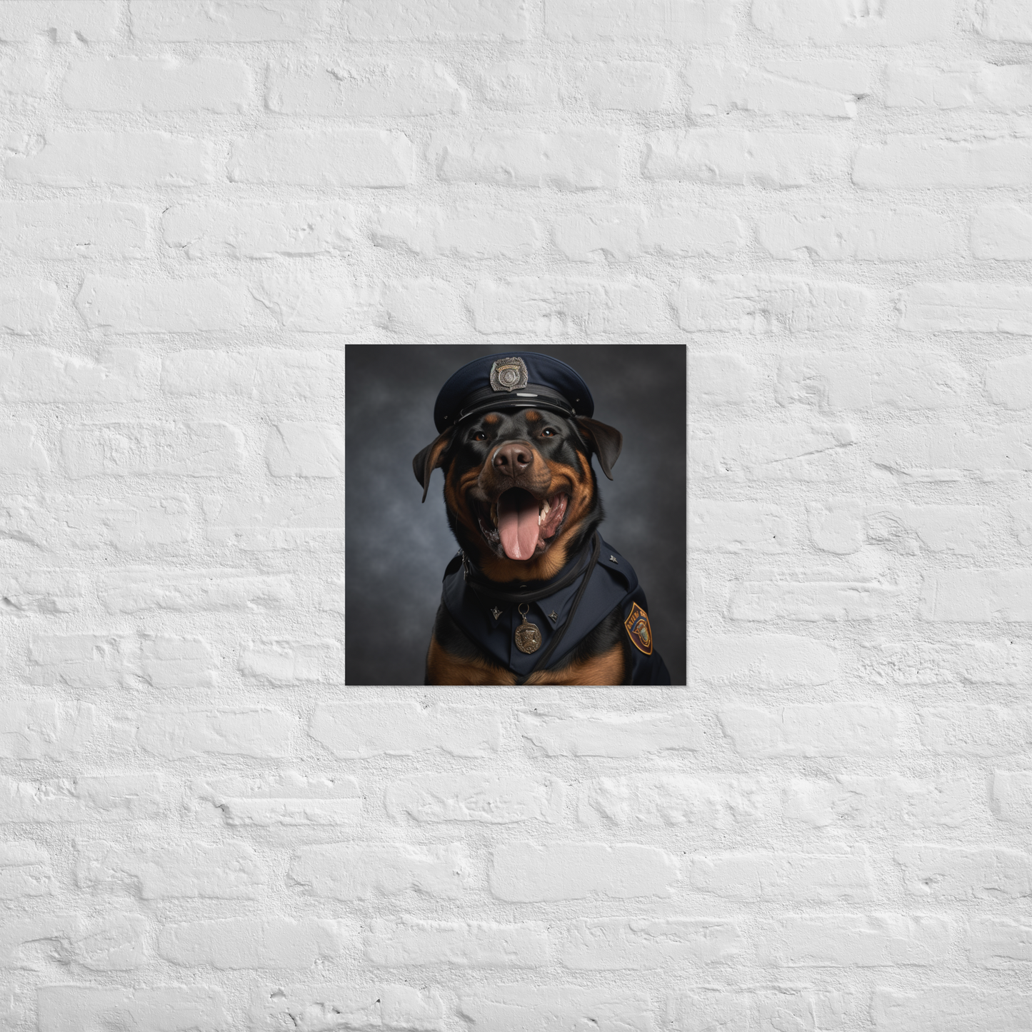 Rottweiler Police Officer Poster