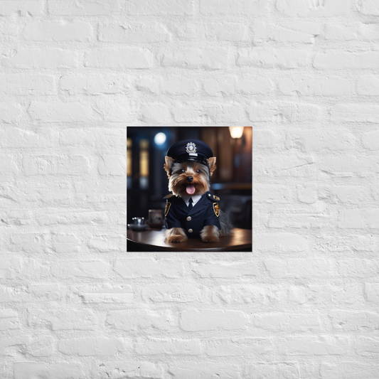 Yorkshire Terrier Police Officer Poster