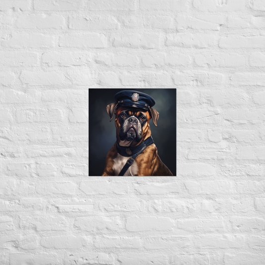 Boxer Police Officer Poster