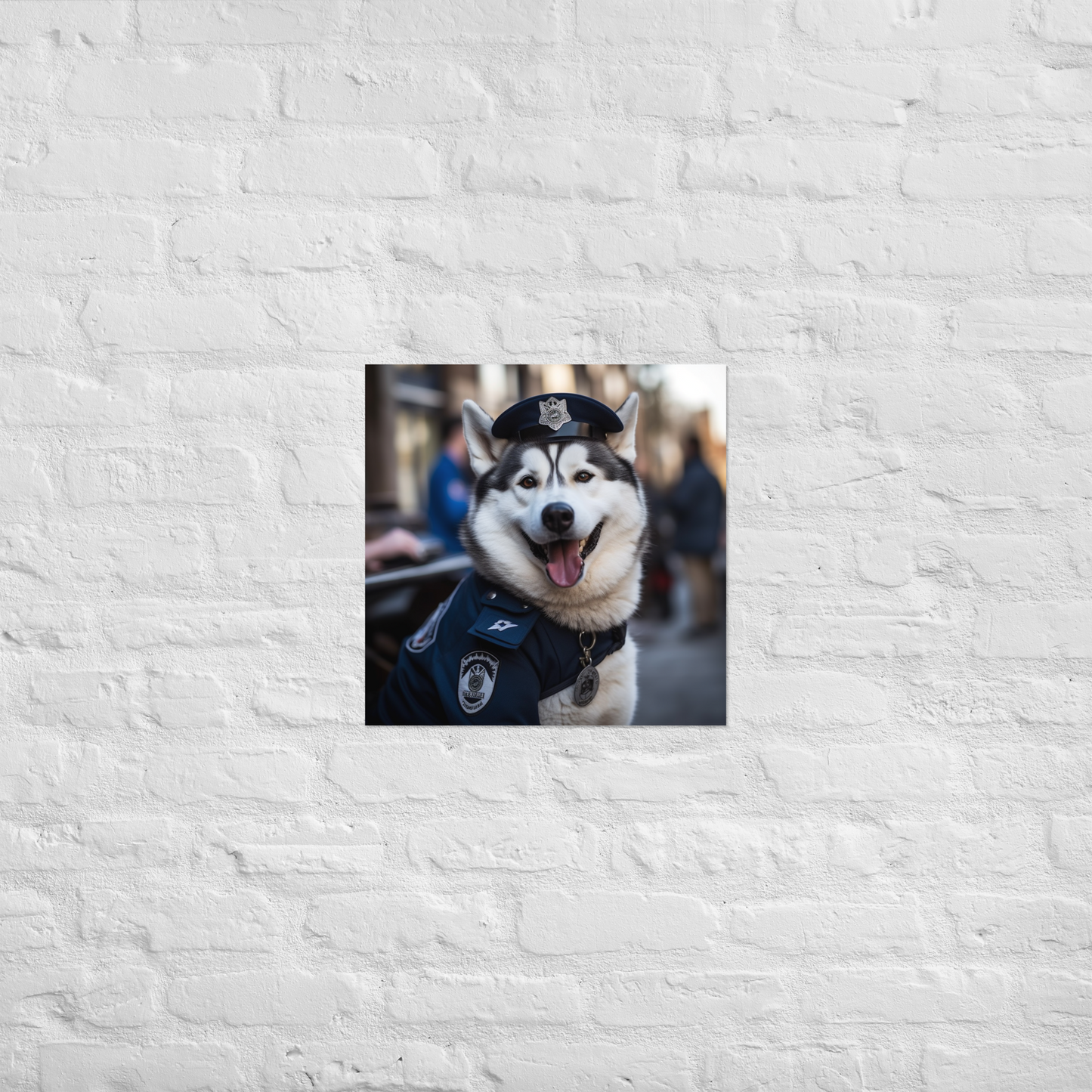 Siberian Husky Police Officer Poster