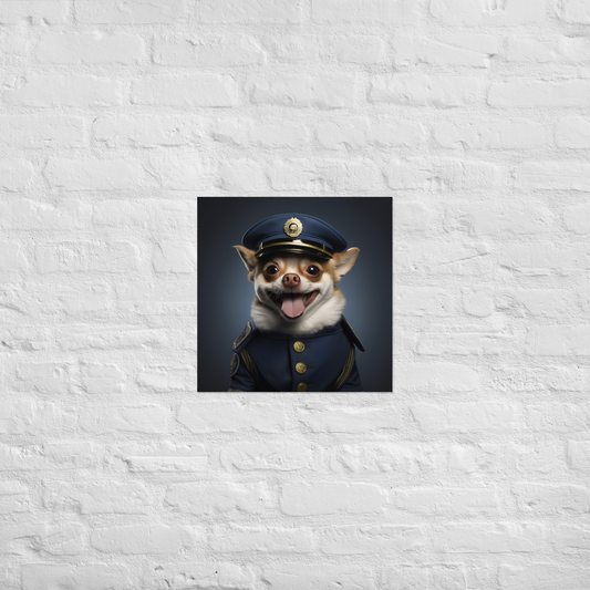 Chihuahua Police Officer Poster