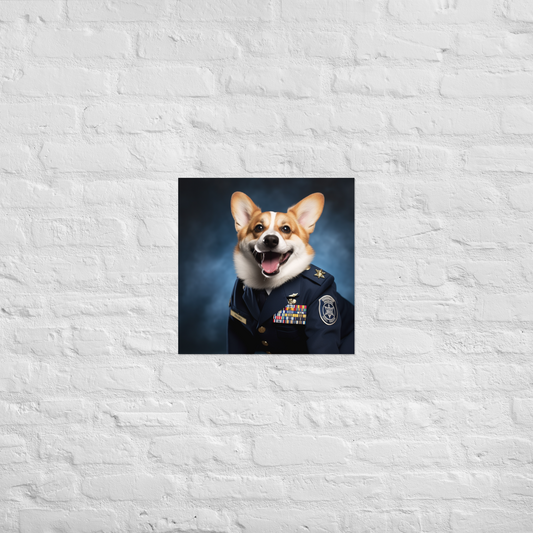 Pembroke Welsh Corgi Police Officer Poster