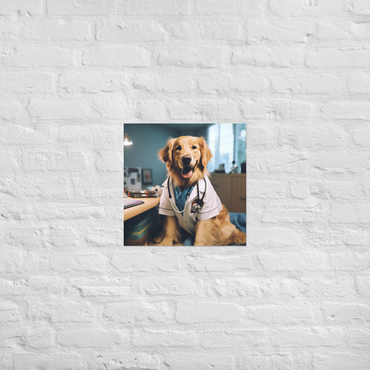 Golden Retriever Doctor Poster