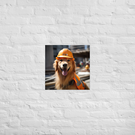 Golden Retriever Engineer Poster