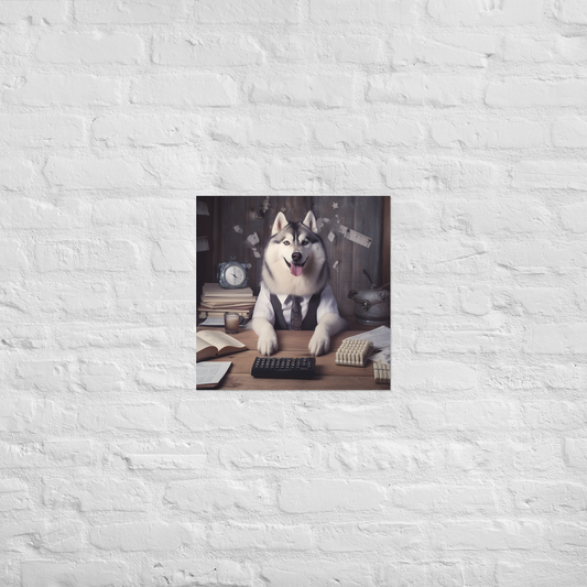 Siberian Husky Accountant Poster