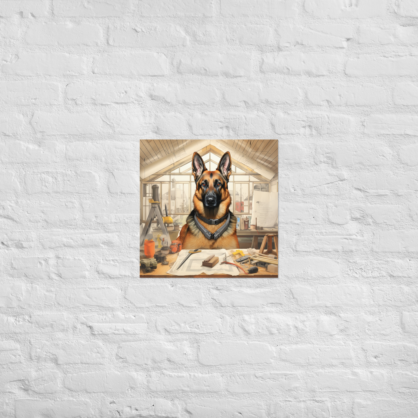 German Shepherd Architect Poster