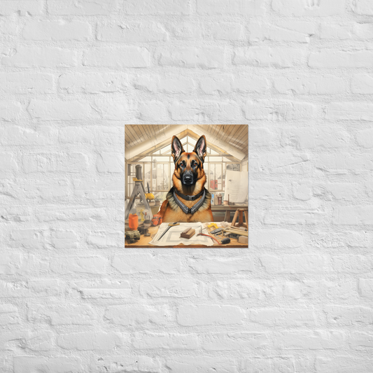 German Shepherd Architect Poster