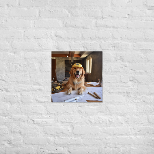 Golden Retriever Architect Poster