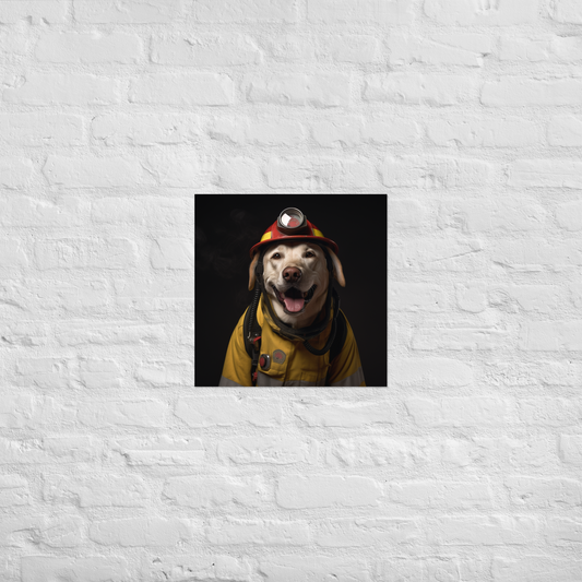Labrador Retriever Firefighter Poster
