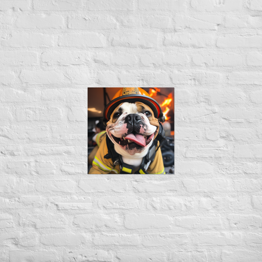 Bulldog Firefighter Poster