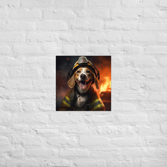 Beagle Firefighter Poster