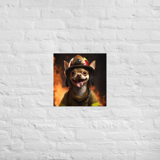 Chihuahua Firefighter Poster