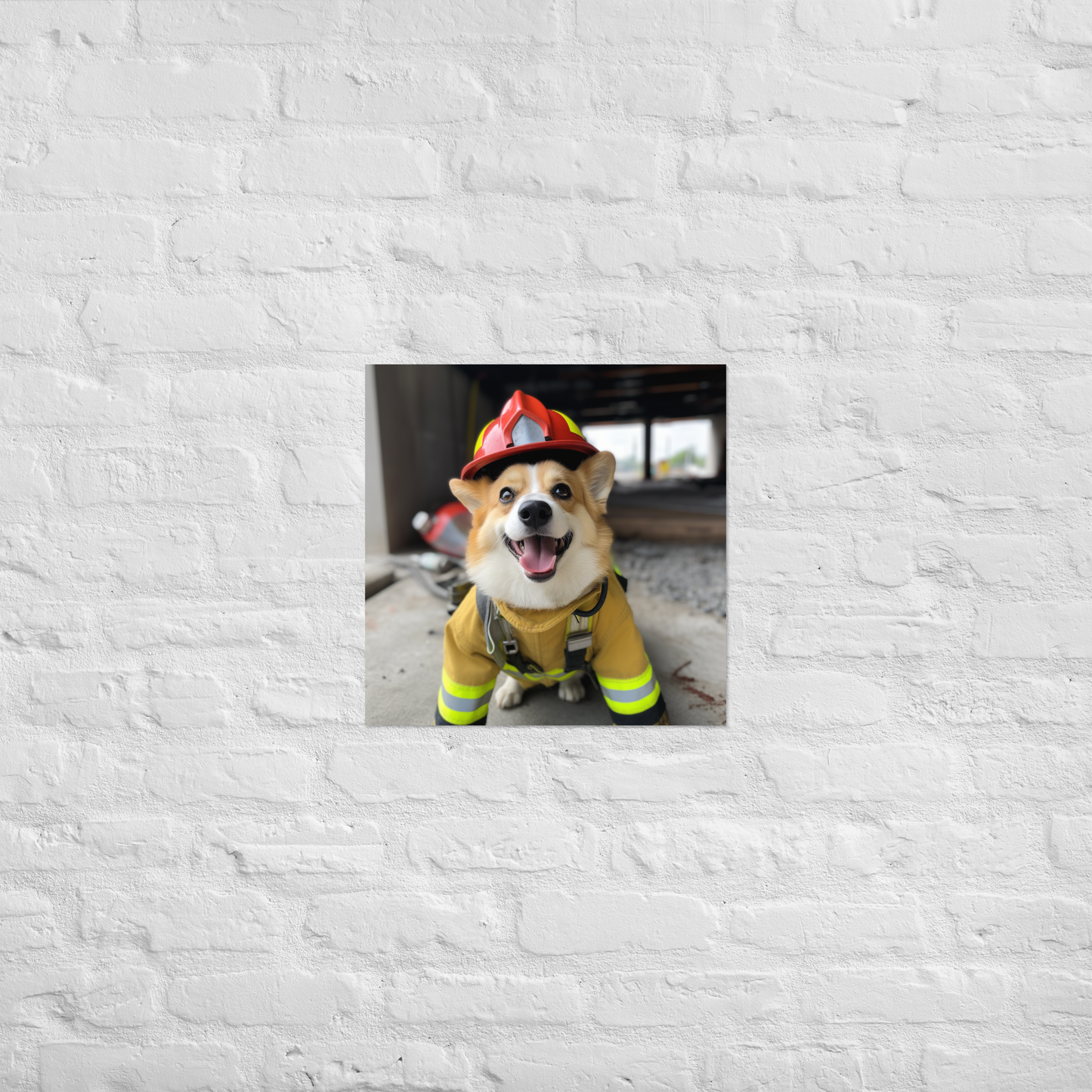 Pembroke Welsh Corgi Firefighter Poster