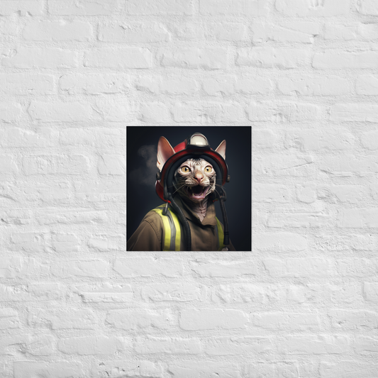 Sphynx Firefighter Poster