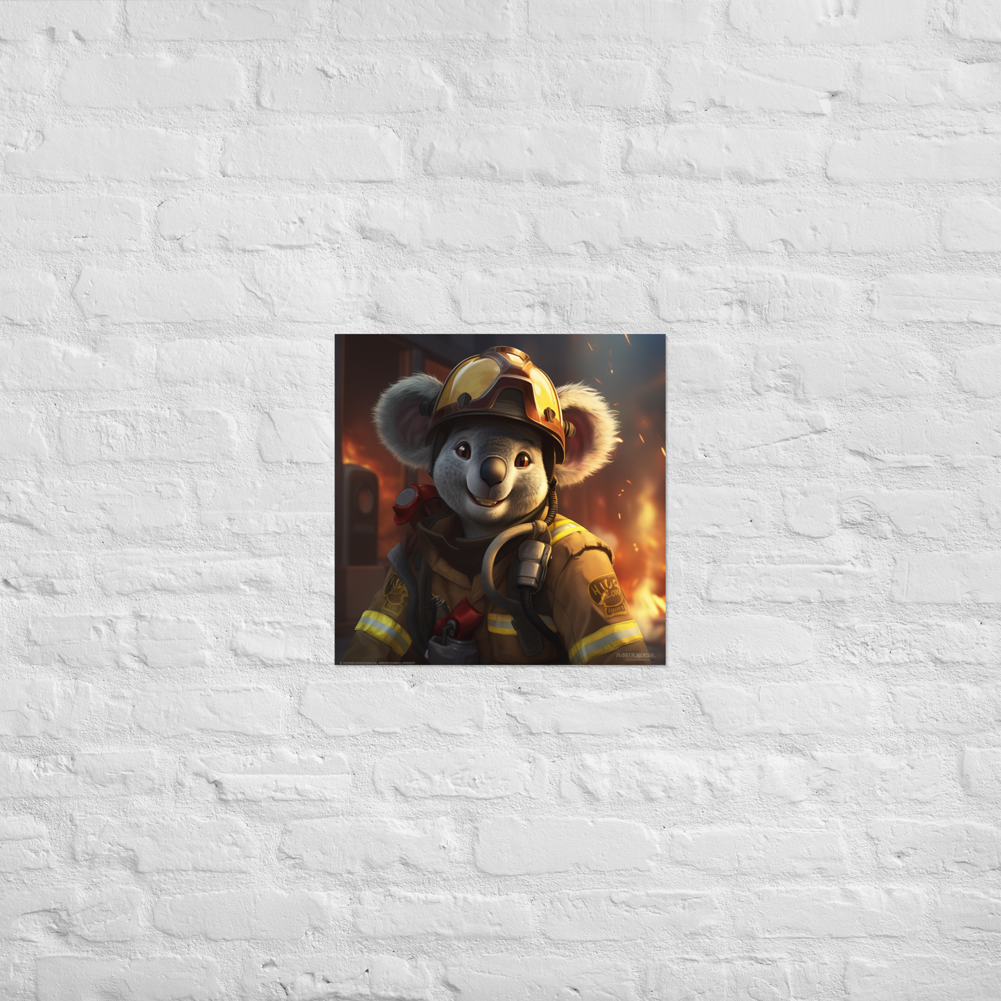 Koala Firefighter Poster